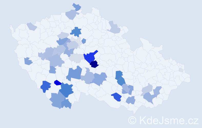 Příjmení: 'Dudák', počet výskytů 165 v celé ČR