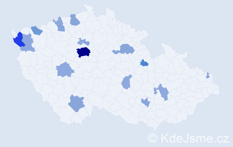 Příjmení: 'Ta', počet výskytů 43 v celé ČR