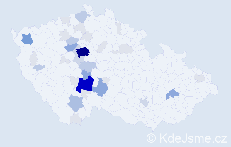 Příjmení: 'Sekal', počet výskytů 119 v celé ČR