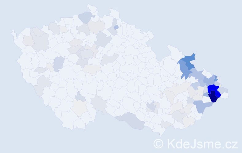 Příjmení: 'Mališová', počet výskytů 411 v celé ČR