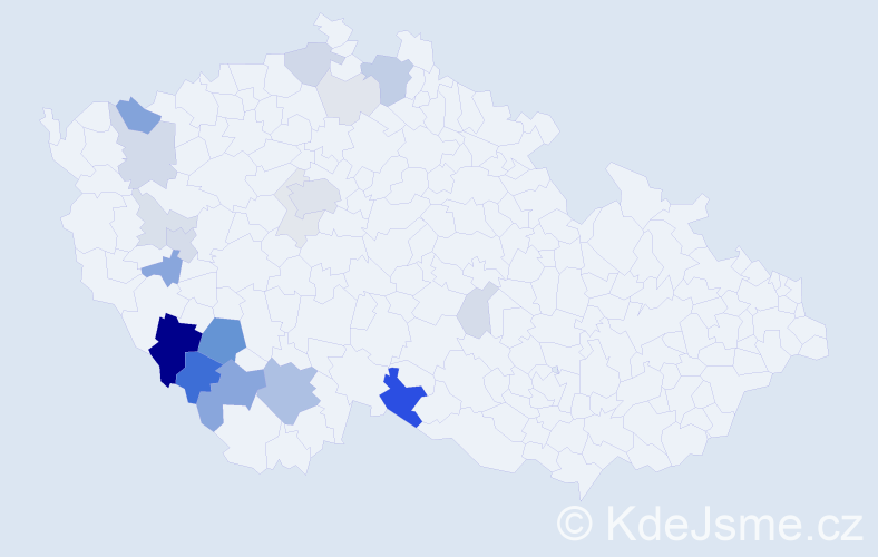 Příjmení: 'Vastl', počet výskytů 65 v celé ČR