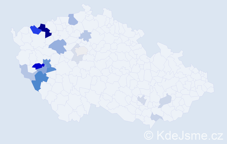 Příjmení: 'Bardoun', počet výskytů 48 v celé ČR