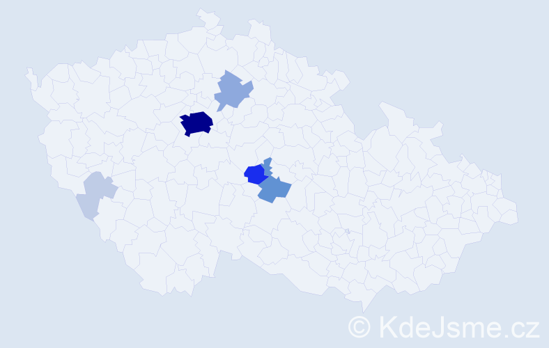 Příjmení: 'Kotanová', počet výskytů 24 v celé ČR