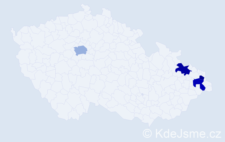Příjmení: 'Tatarko', počet výskytů 9 v celé ČR