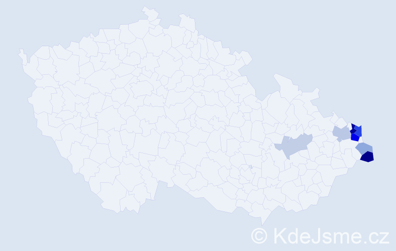 Příjmení: 'Pytlik', počet výskytů 20 v celé ČR