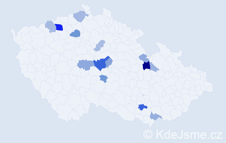 Příjmení: 'Rebhán', počet výskytů 36 v celé ČR