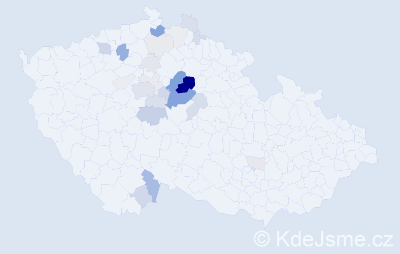 Příjmení: 'Káninská', počet výskytů 100 v celé ČR