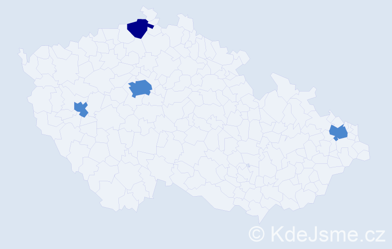 Příjmení: 'Mariák', počet výskytů 6 v celé ČR