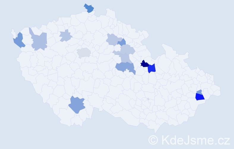 Příjmení: 'Kada', počet výskytů 43 v celé ČR