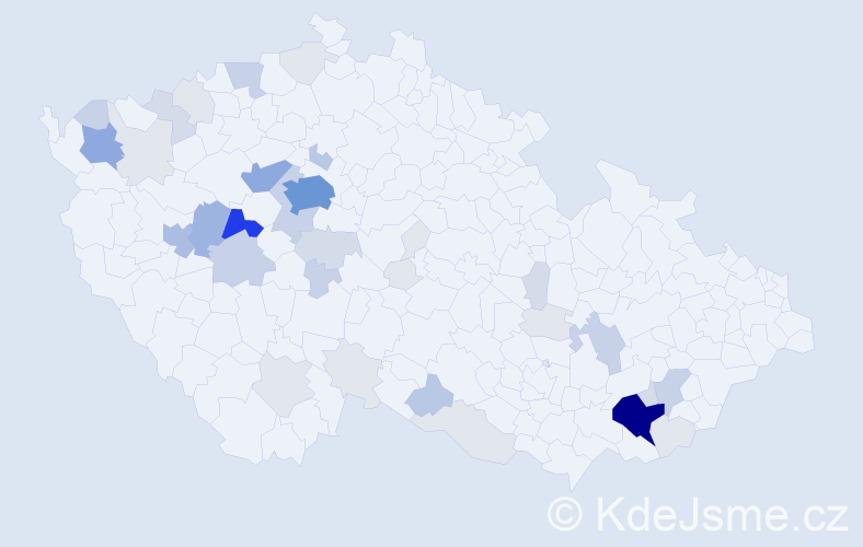 Příjmení: 'Abrhámová', počet výskytů 145 v celé ČR