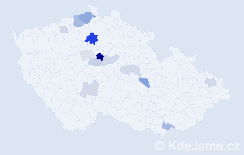 Příjmení: 'Žembery', počet výskytů 33 v celé ČR