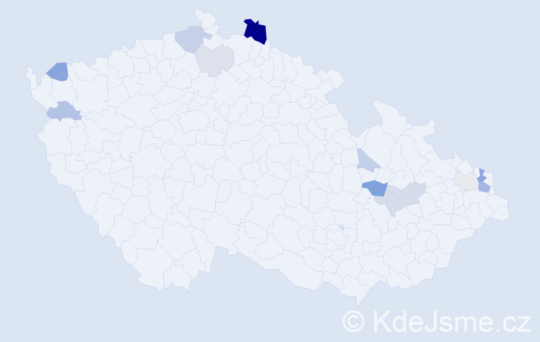 Příjmení: 'Velzel', počet výskytů 26 v celé ČR
