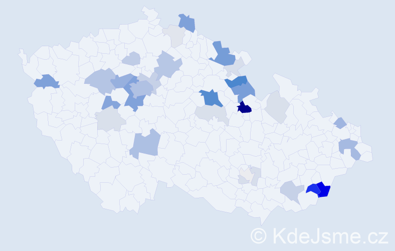 Příjmení: 'Skuček', počet výskytů 114 v celé ČR