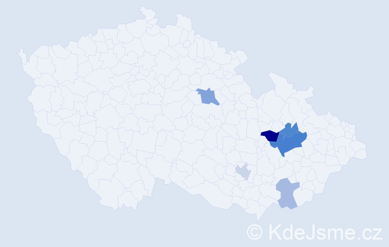 Příjmení: 'Vyvozil', počet výskytů 26 v celé ČR