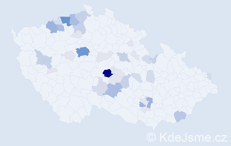 Příjmení: 'Pejchar', počet výskytů 134 v celé ČR
