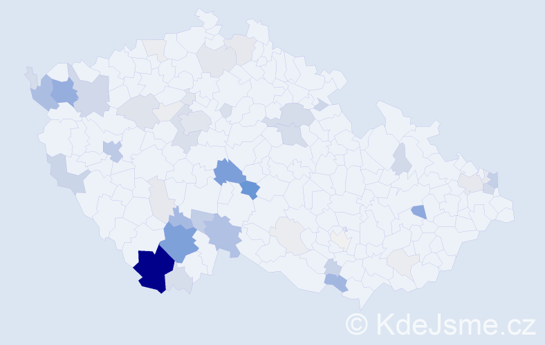 Příjmení: 'Domin', počet výskytů 209 v celé ČR