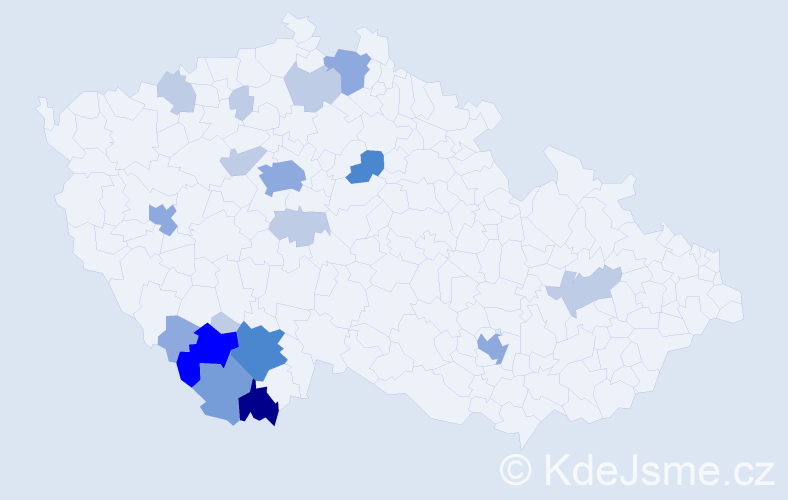 Příjmení: 'Slad', počet výskytů 48 v celé ČR