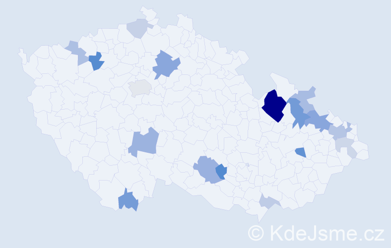 Příjmení: 'Cesnek', počet výskytů 41 v celé ČR