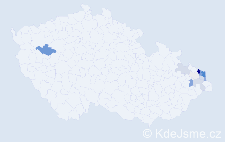 Příjmení: 'Kubátko', počet výskytů 47 v celé ČR