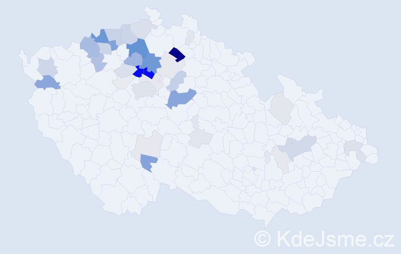 Příjmení: 'Prejzová', počet výskytů 139 v celé ČR