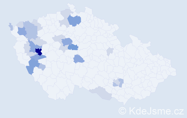 Příjmení: 'Rupert', počet výskytů 70 v celé ČR