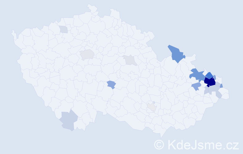 Příjmení: 'Kusynová', počet výskytů 95 v celé ČR