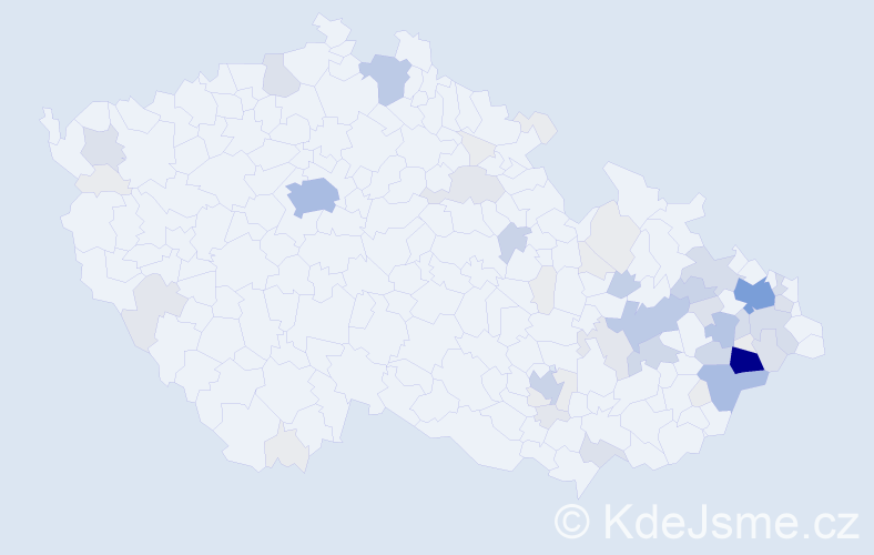 Příjmení: 'Blinková', počet výskytů 232 v celé ČR
