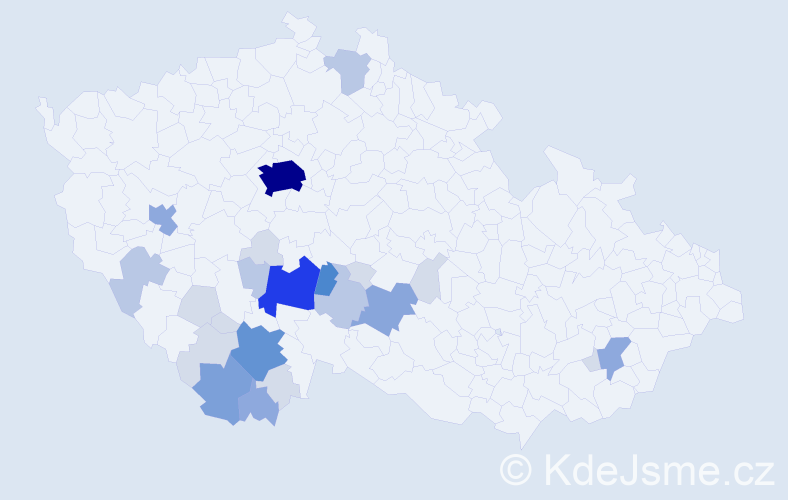 Příjmení: 'Kozojed', počet výskytů 80 v celé ČR