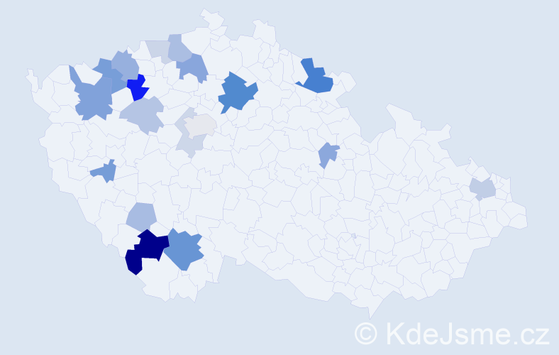Příjmení: 'Tišlerová', počet výskytů 47 v celé ČR