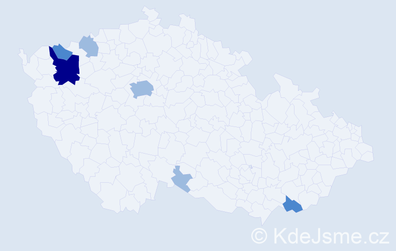 Příjmení: 'Vincůrek', počet výskytů 11 v celé ČR