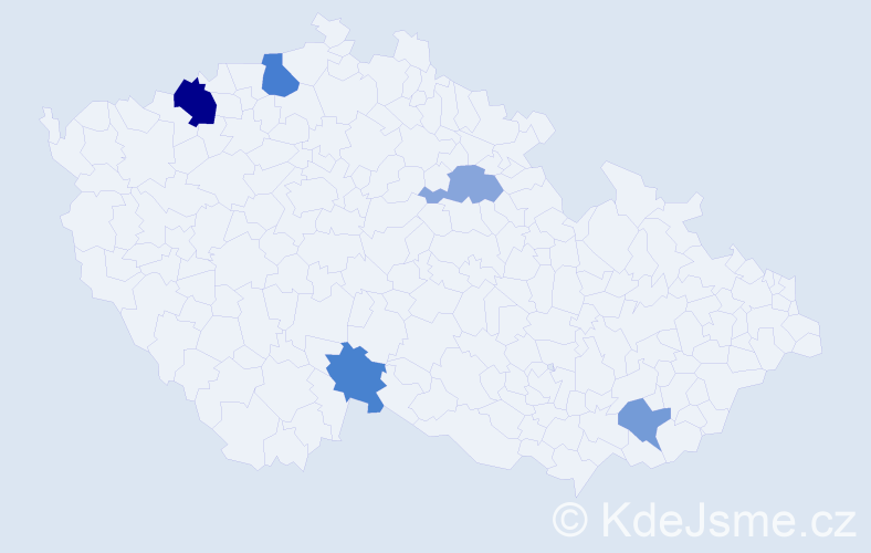 Příjmení: 'Áron', počet výskytů 8 v celé ČR