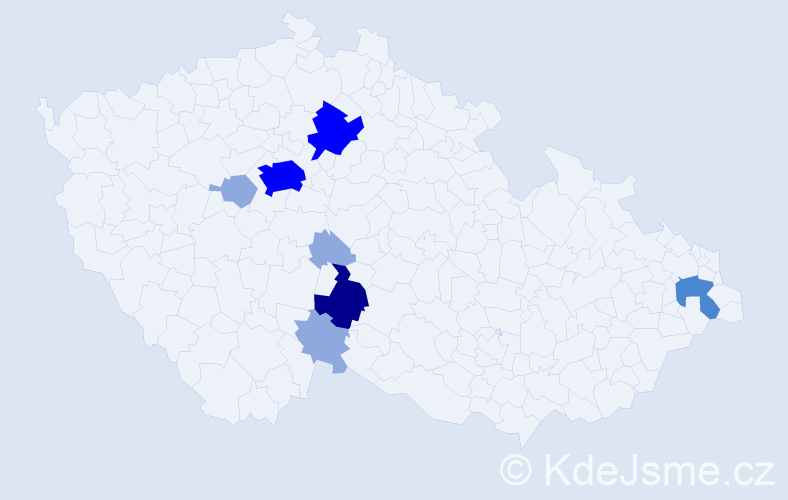 Příjmení: 'Chuchválková', počet výskytů 18 v celé ČR
