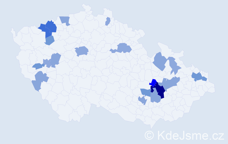Příjmení: 'Klemsová', počet výskytů 60 v celé ČR