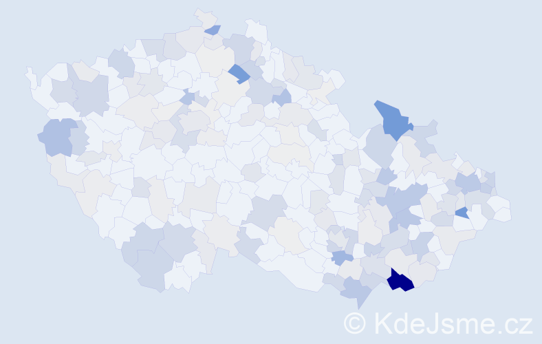Příjmení: 'Ivanová', počet výskytů 542 v celé ČR