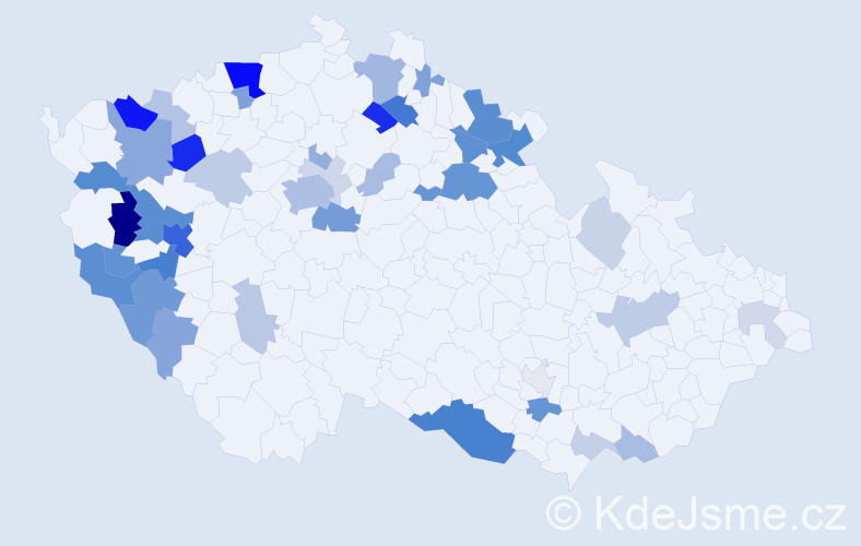 Příjmení: 'Holzknecht', počet výskytů 123 v celé ČR