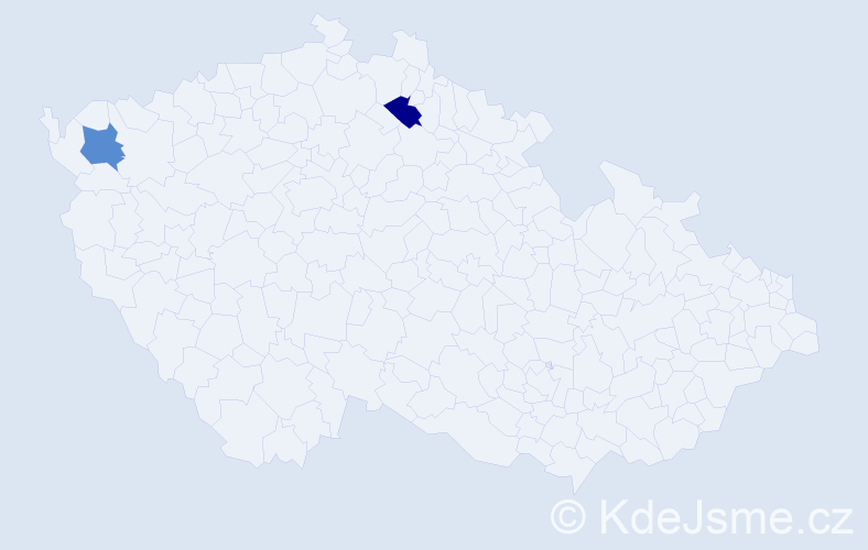 Příjmení: 'Klobus', počet výskytů 2 v celé ČR