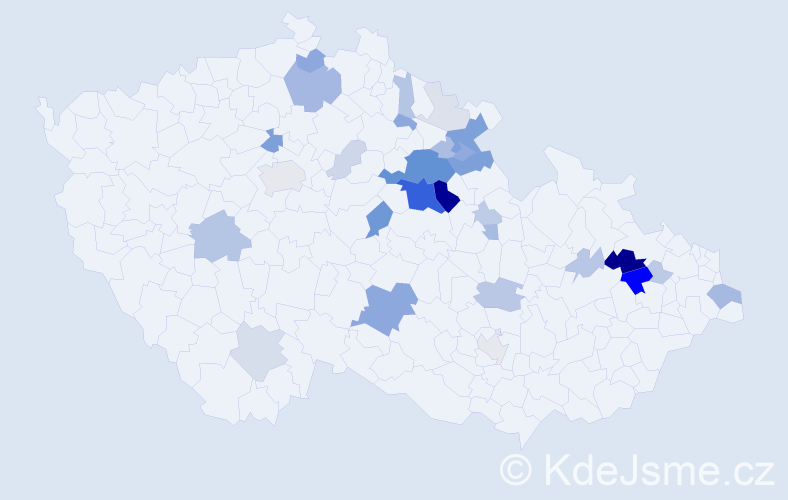 Příjmení: 'Řehounek', počet výskytů 104 v celé ČR