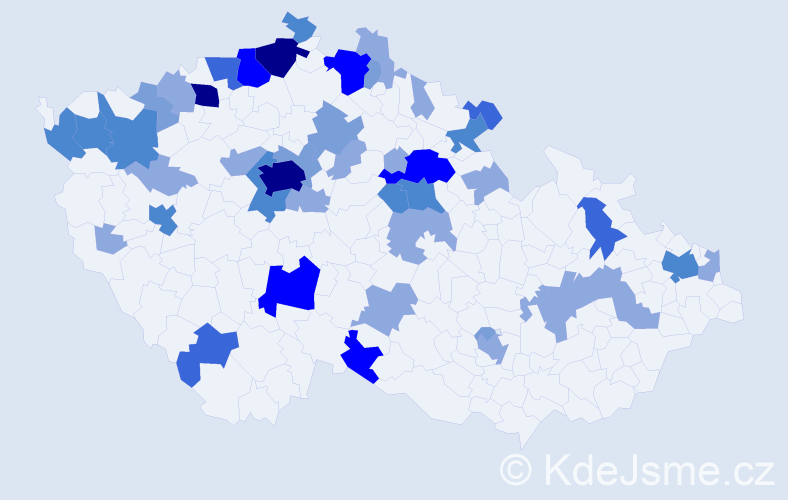 Příjmení: 'Sidor', počet výskytů 123 v celé ČR