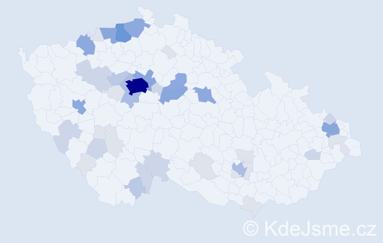 Příjmení: 'Vodvářková', počet výskytů 130 v celé ČR