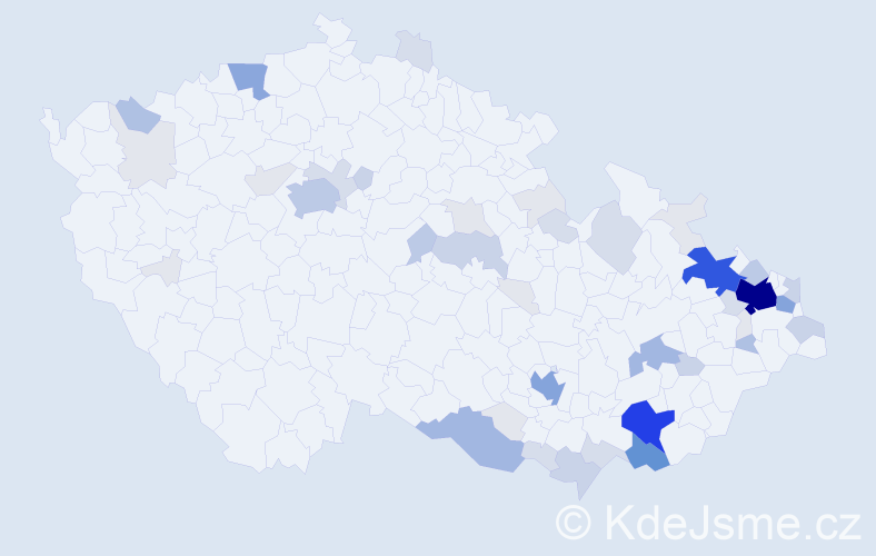 Příjmení: 'Trojek', počet výskytů 202 v celé ČR