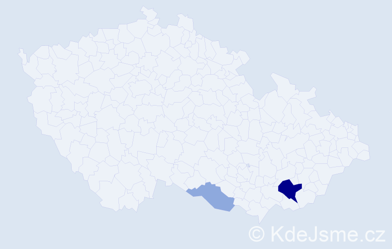 Příjmení: 'Zůfalá', počet výskytů 7 v celé ČR