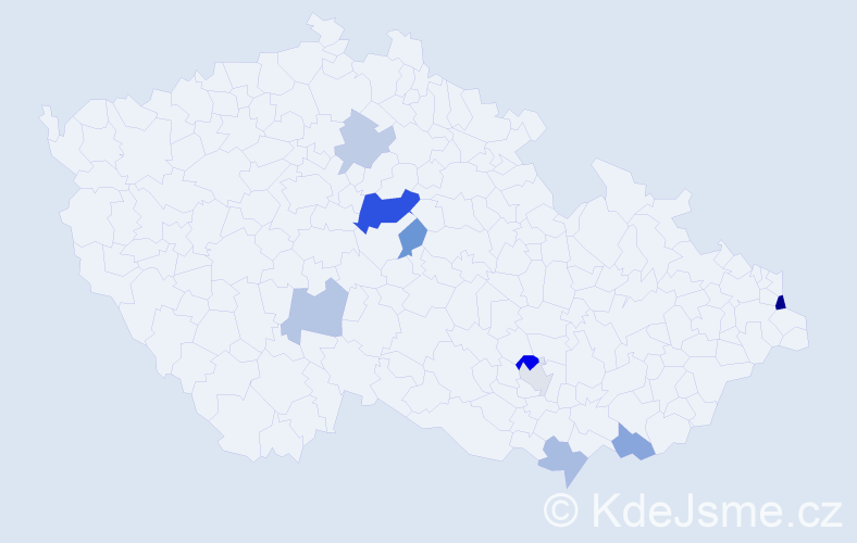 Příjmení: 'Flachbartová', počet výskytů 16 v celé ČR