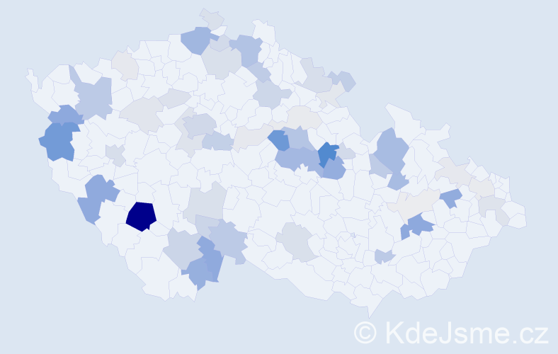 Příjmení: 'Rabová', počet výskytů 193 v celé ČR