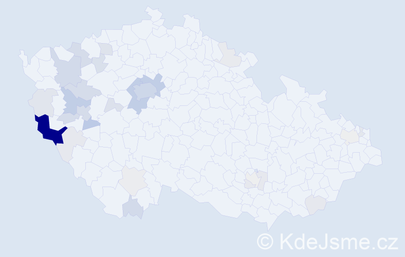 Příjmení: 'Kobesová', počet výskytů 116 v celé ČR