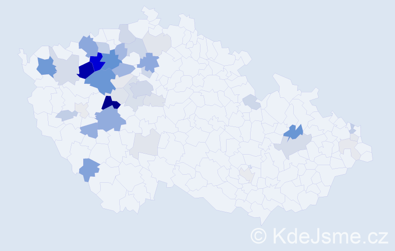 Příjmení: 'Malecká', počet výskytů 138 v celé ČR