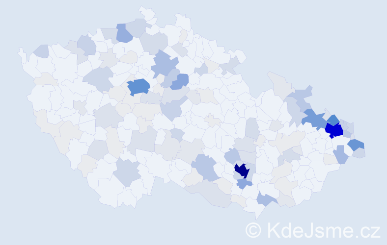 Příjmení: 'Lazar', počet výskytů 535 v celé ČR