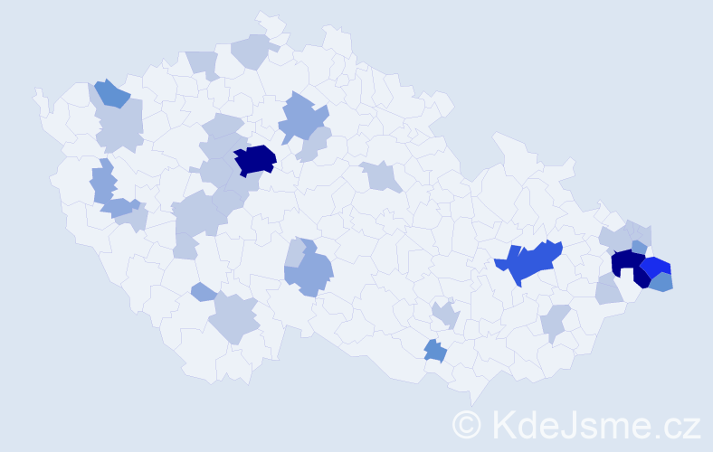 Příjmení: 'Malik', počet výskytů 81 v celé ČR