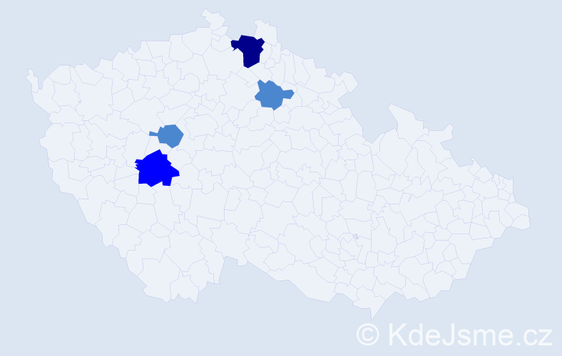 Příjmení: 'Welková', počet výskytů 7 v celé ČR