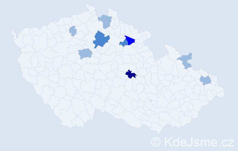 Příjmení: 'Mátyásová', počet výskytů 16 v celé ČR