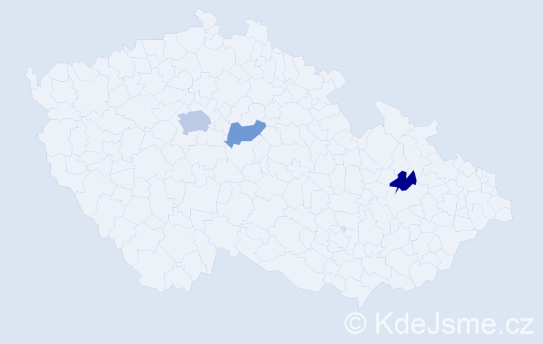 Příjmení: 'Kajtarová', počet výskytů 5 v celé ČR